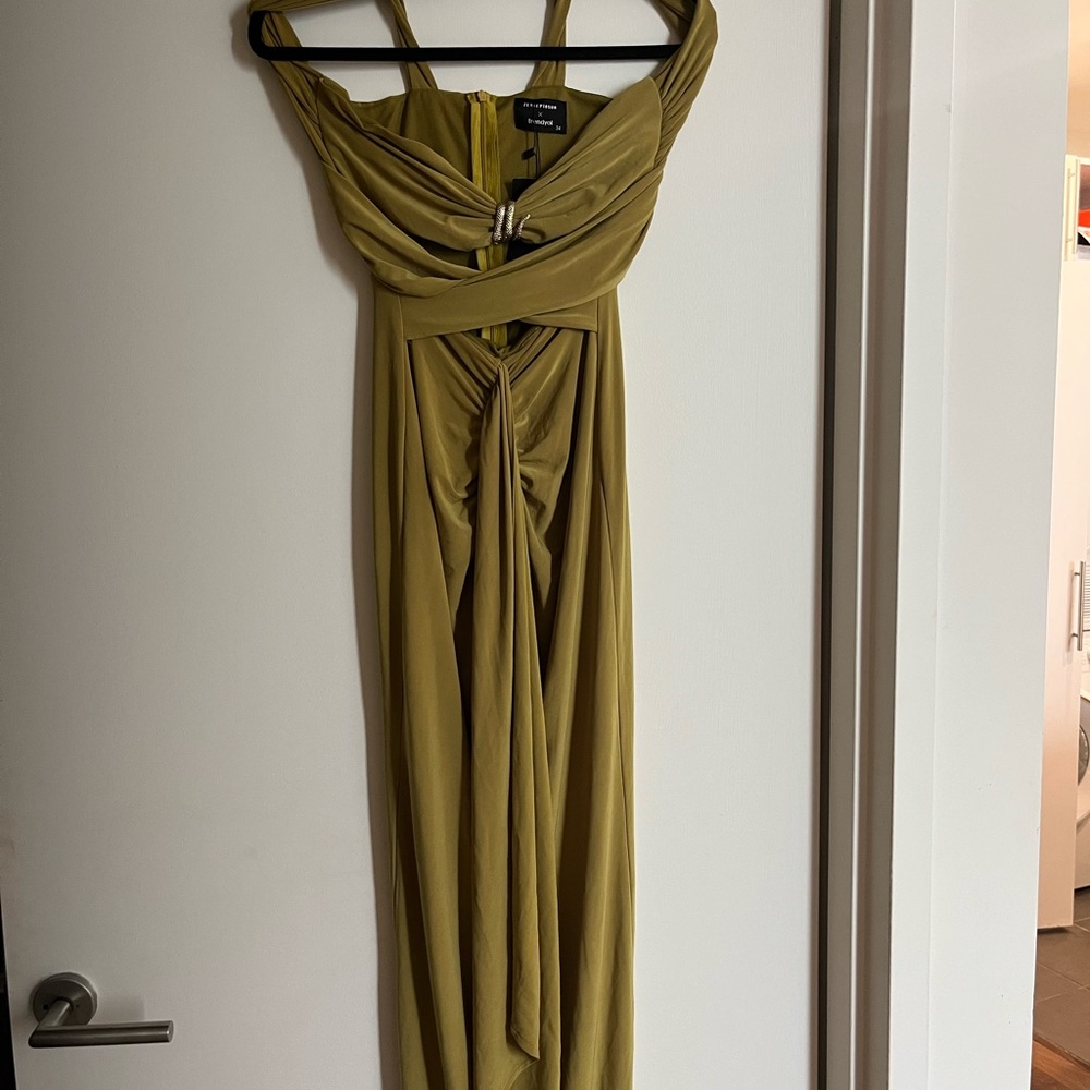 Elegant Olive Green Dress